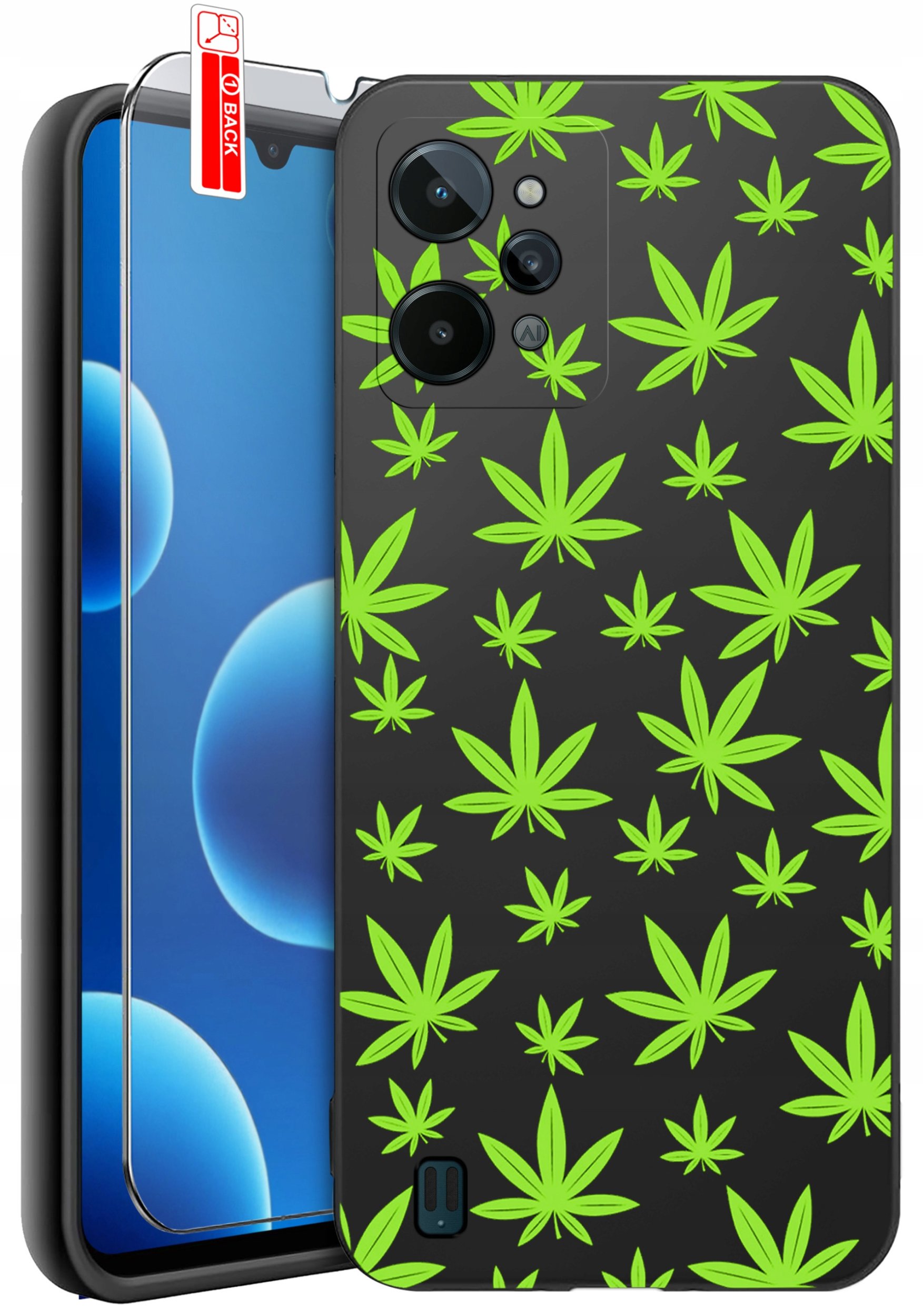 krainaGSM ETUI do Realme C31 | WZORY | SILIKONOWE MATT CASE + SZKŁO 9H