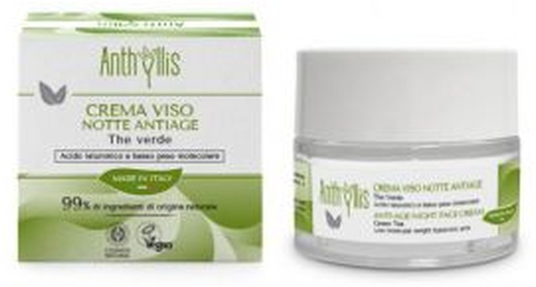 Anthyllis Krem do twarzy anti-age na noc zielona herbata kwas hialuronowy 50ml