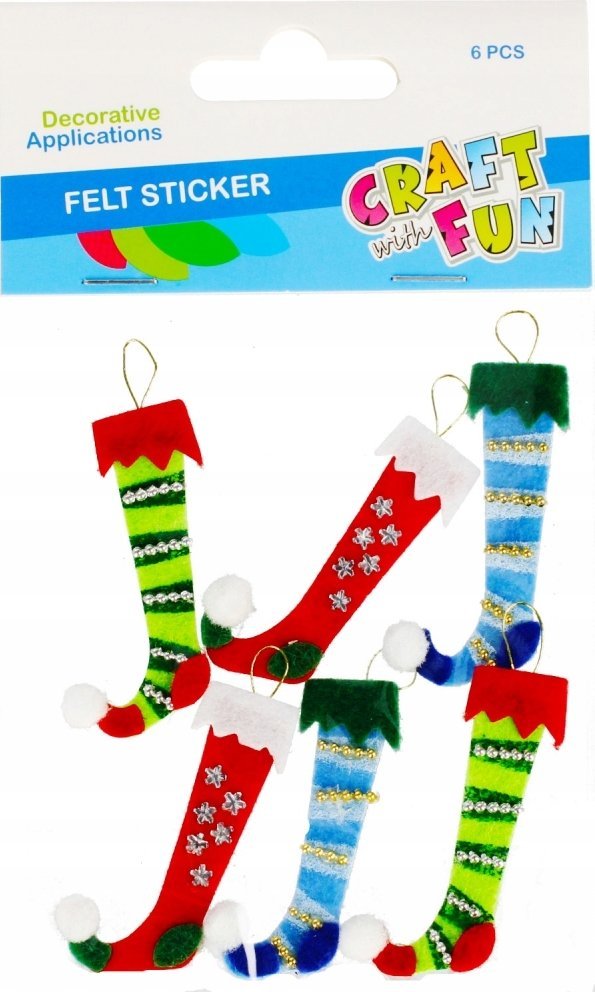 Craft with Fun OZDOBA BN FILC SKARPETAY SPRZYL 6SZT CF PBH12/14