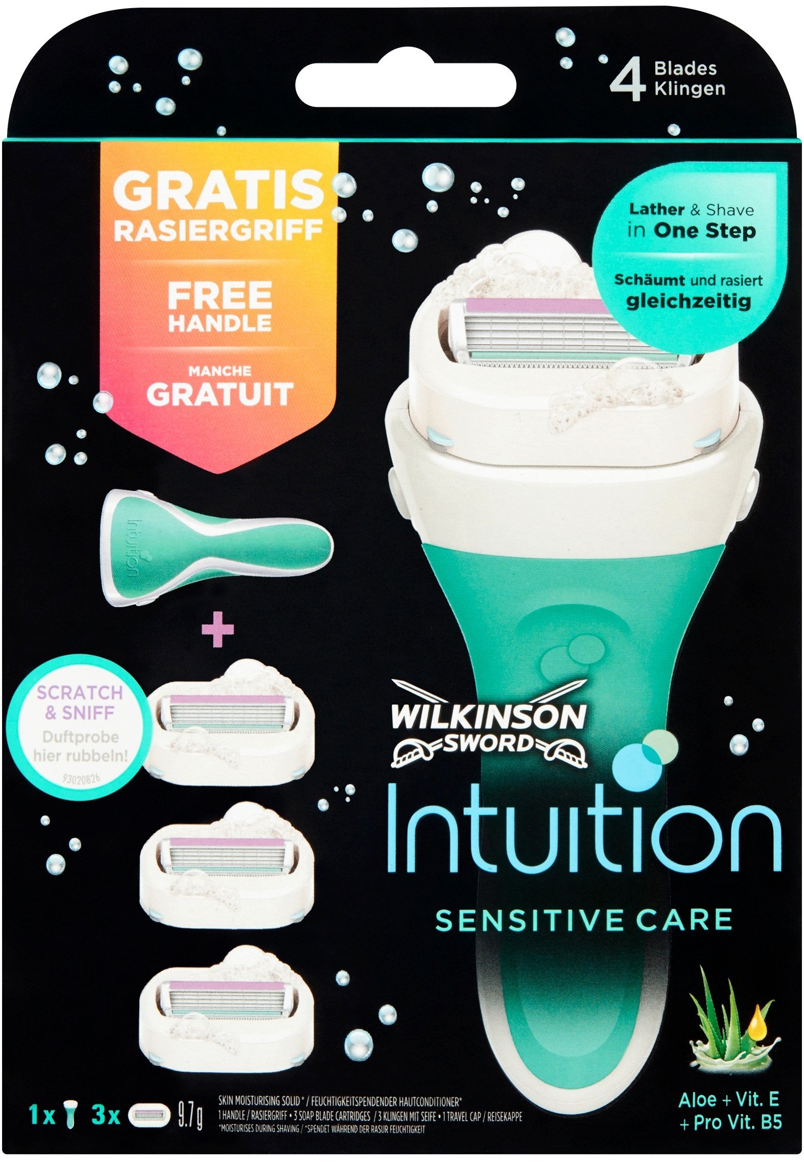 Skustuvas moterims Intuition Sensitive + 3 skirtingos galvutės