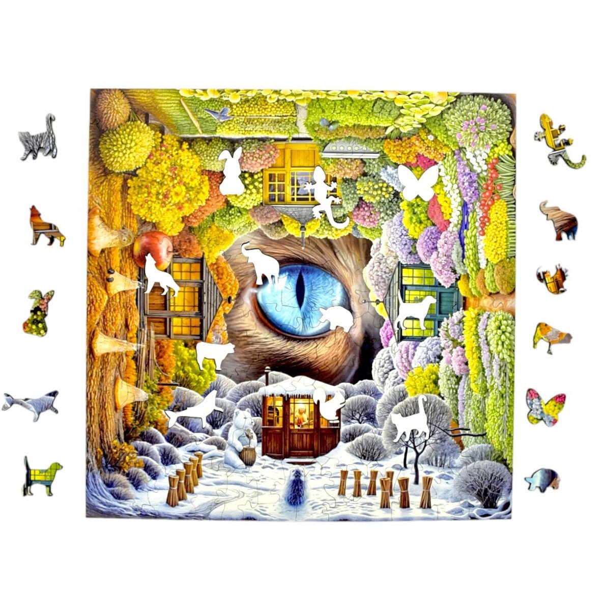 Puzzle Cztery Pory Roku 150 elementów Układanka drewniana Mruu&Pruu