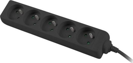 Konnoc DX-5F 3m pětizásuvka ČERNÁ