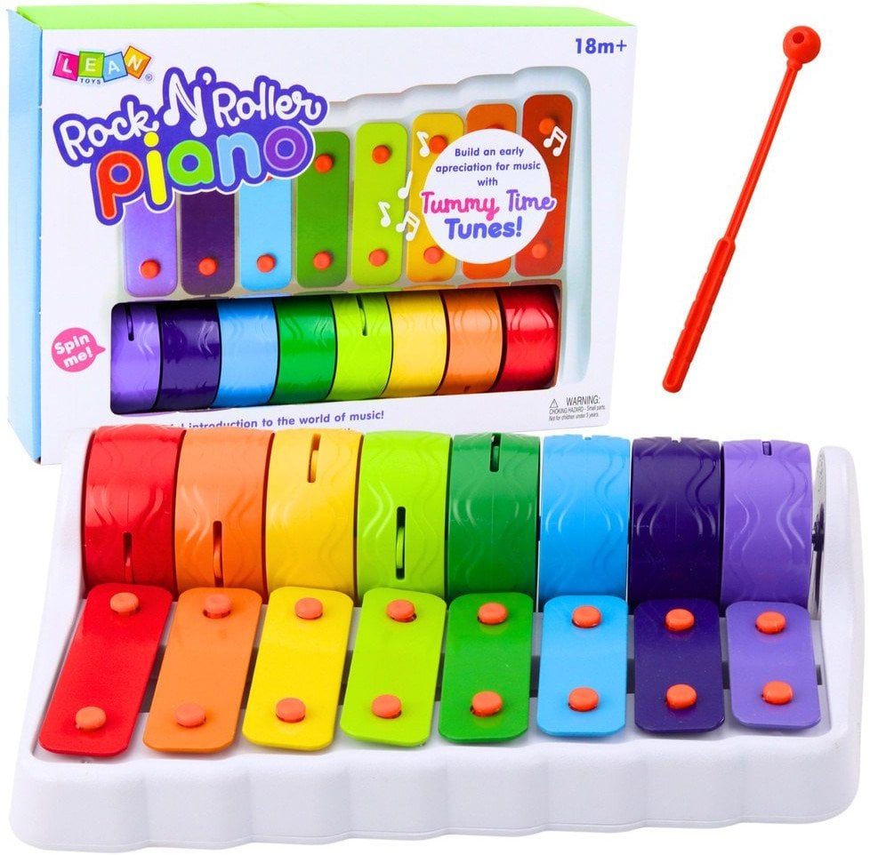 Rock N' Roller Piano Instrument Dla Malucha Cymbałki Obrotowe Koła Kolorowe LEAN Toys