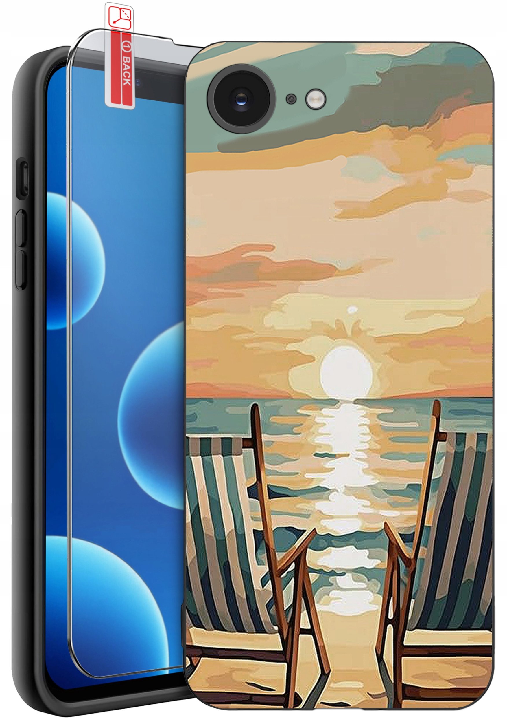 ETUI do iPhone 16e | WZORY | SILIKONOWE MATT CASE + SZKŁO 9H