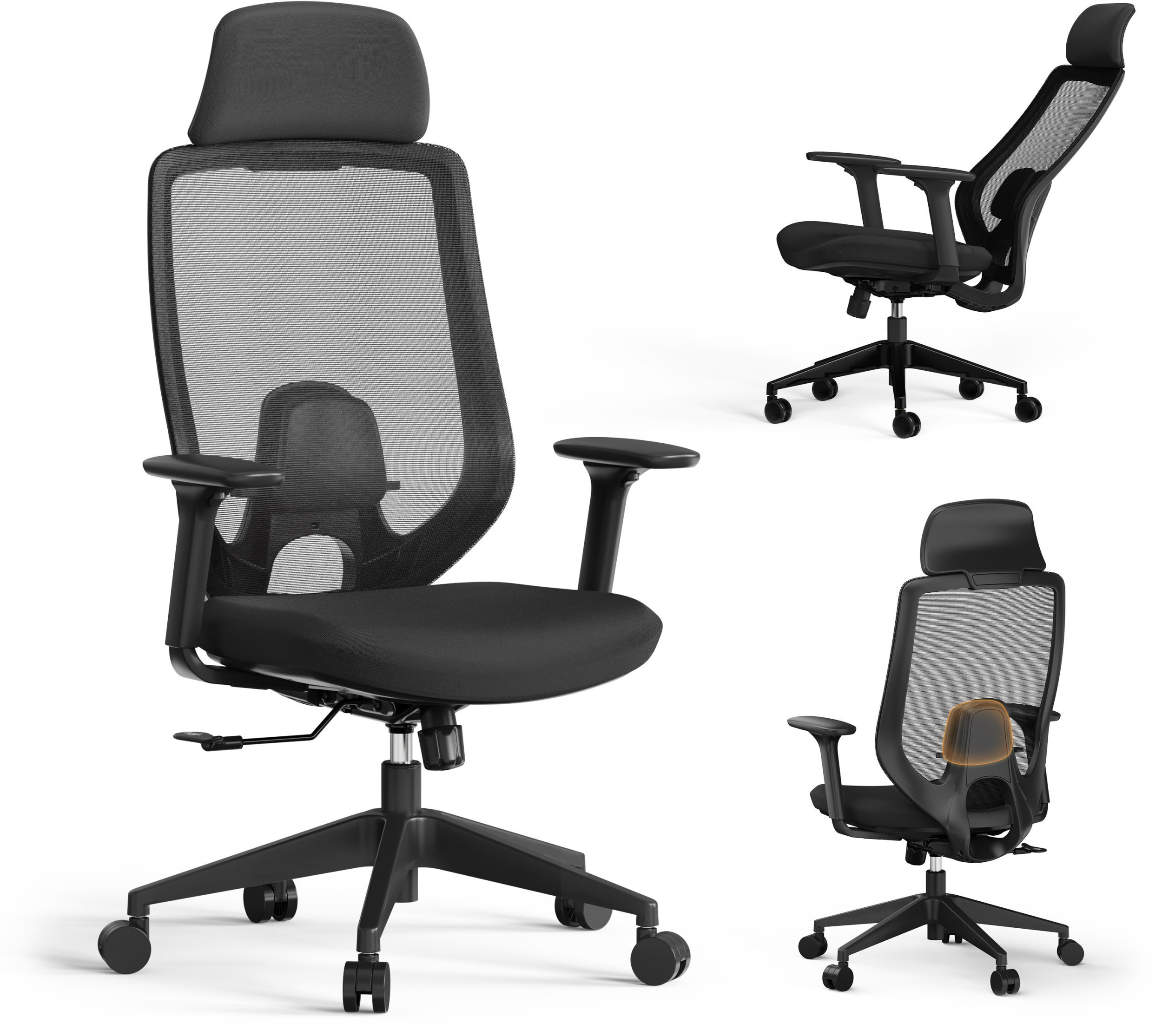 Krzesło biurowe SENSE7 Nakai Czarne