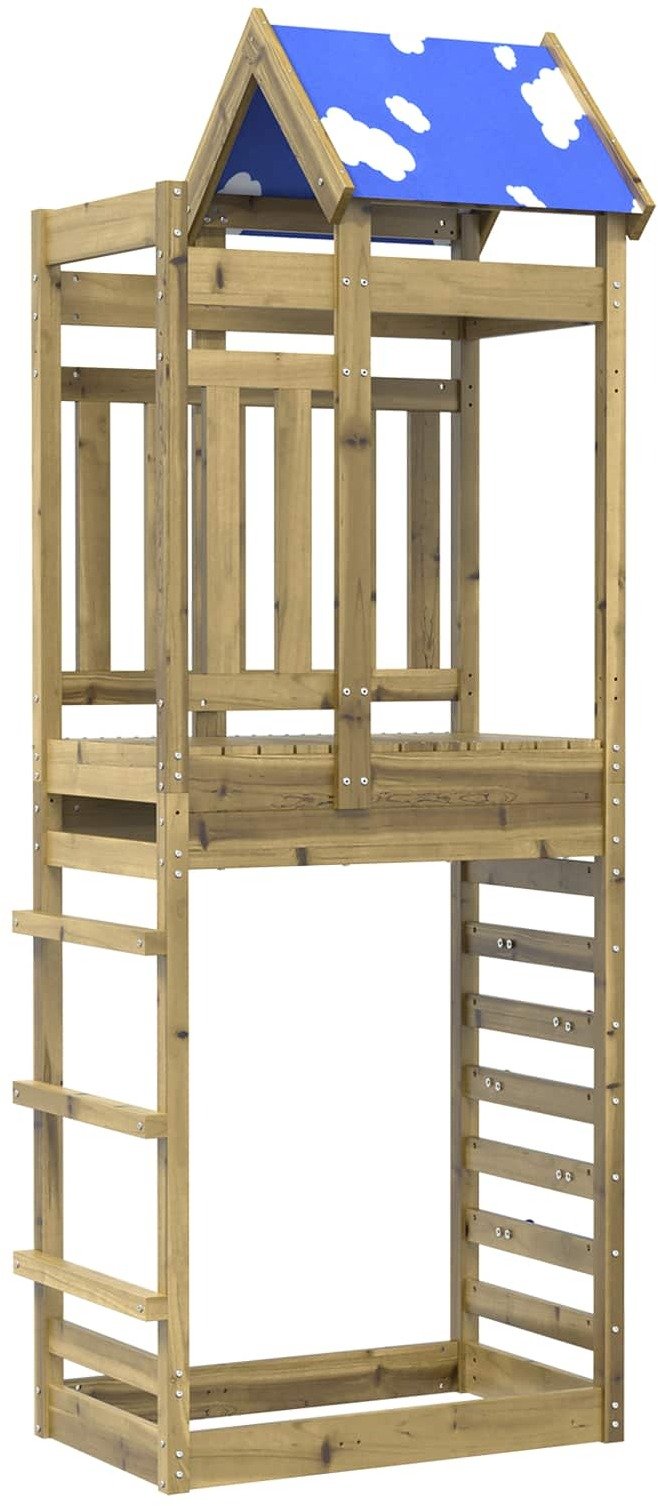 vidaXL Wieża zabaw Brązowy 85 x 52,5 x 239 cm lite impregnowane drewno