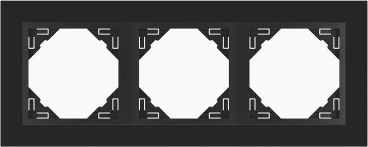 Efapel EFAPEL LOGUS90 CRYSTAL ramka 3-krotna, czarne szkło/czarny 90930 TEP