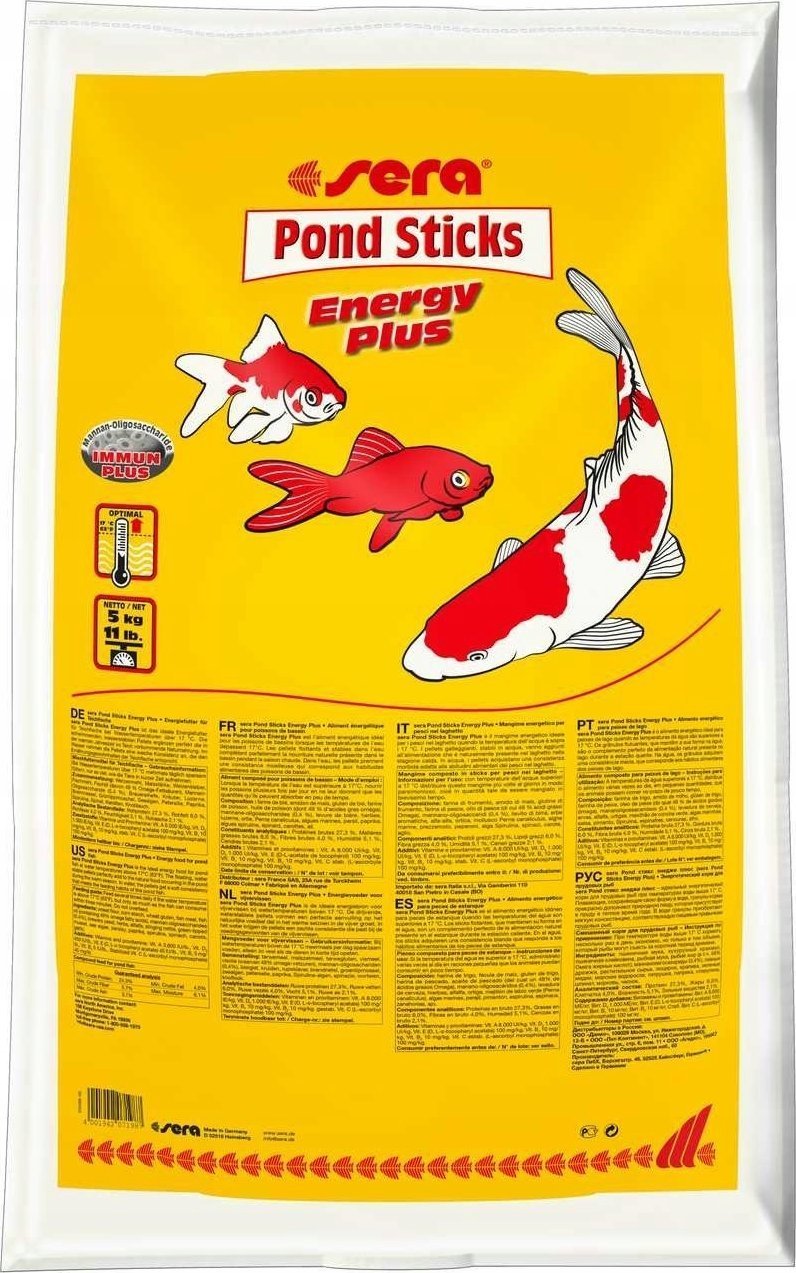 Sera Pond sticks energy plus 5 kg- staw.pokarm energetyczny