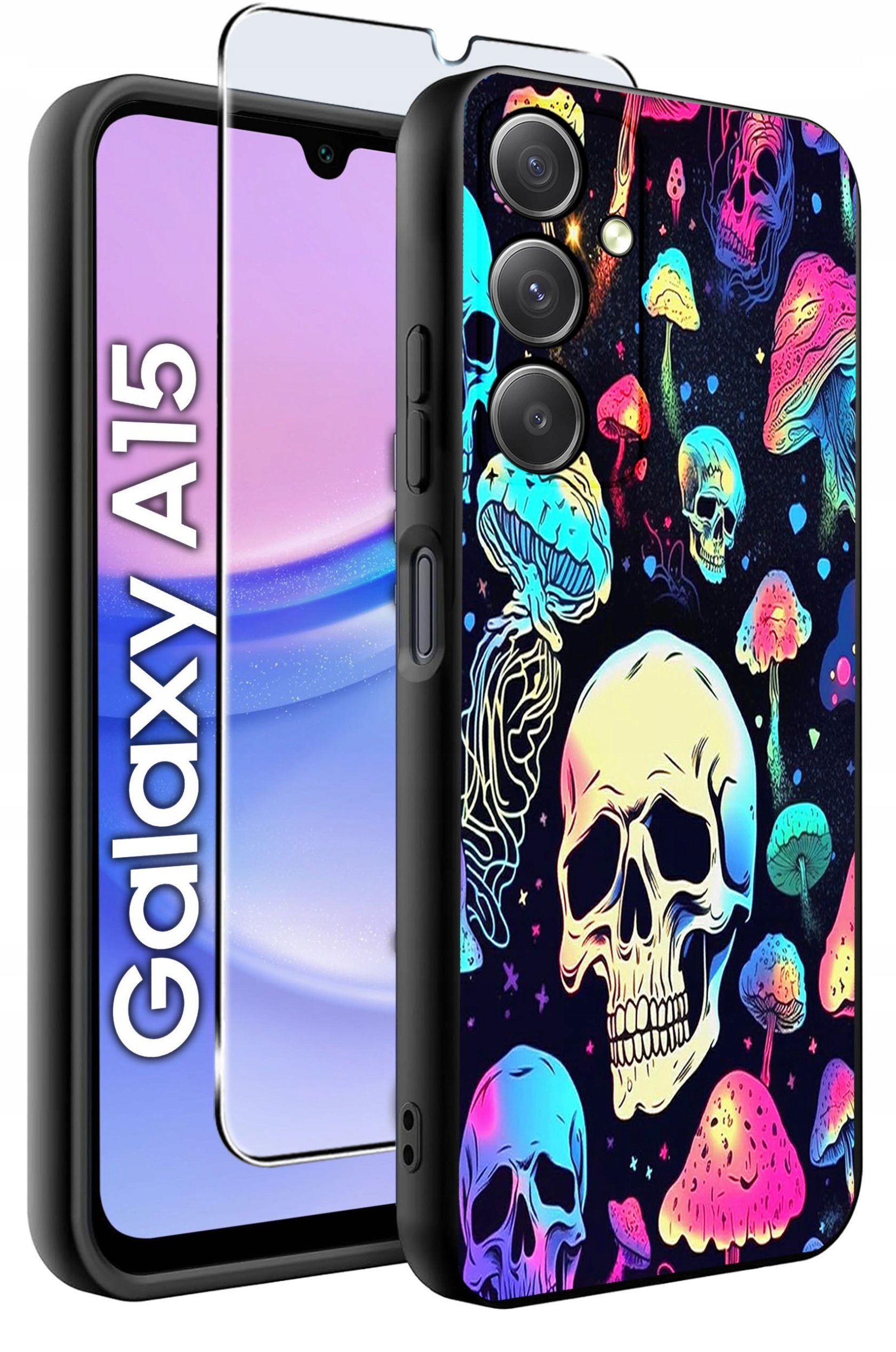 ETUI do Samsung A15 4G | 15 5G WZORY | SILIKONOWE MATT CASE + SZKŁO 9H