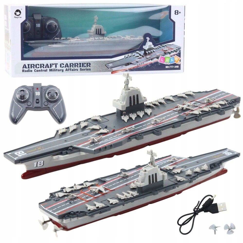 Statek Lotniskowiec Wojskowy Militarny Zdalnie Sterowany RC 1:1000