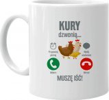 Koszulkowy Kury dzwonią, muszę iść - kubek z nadrukiem