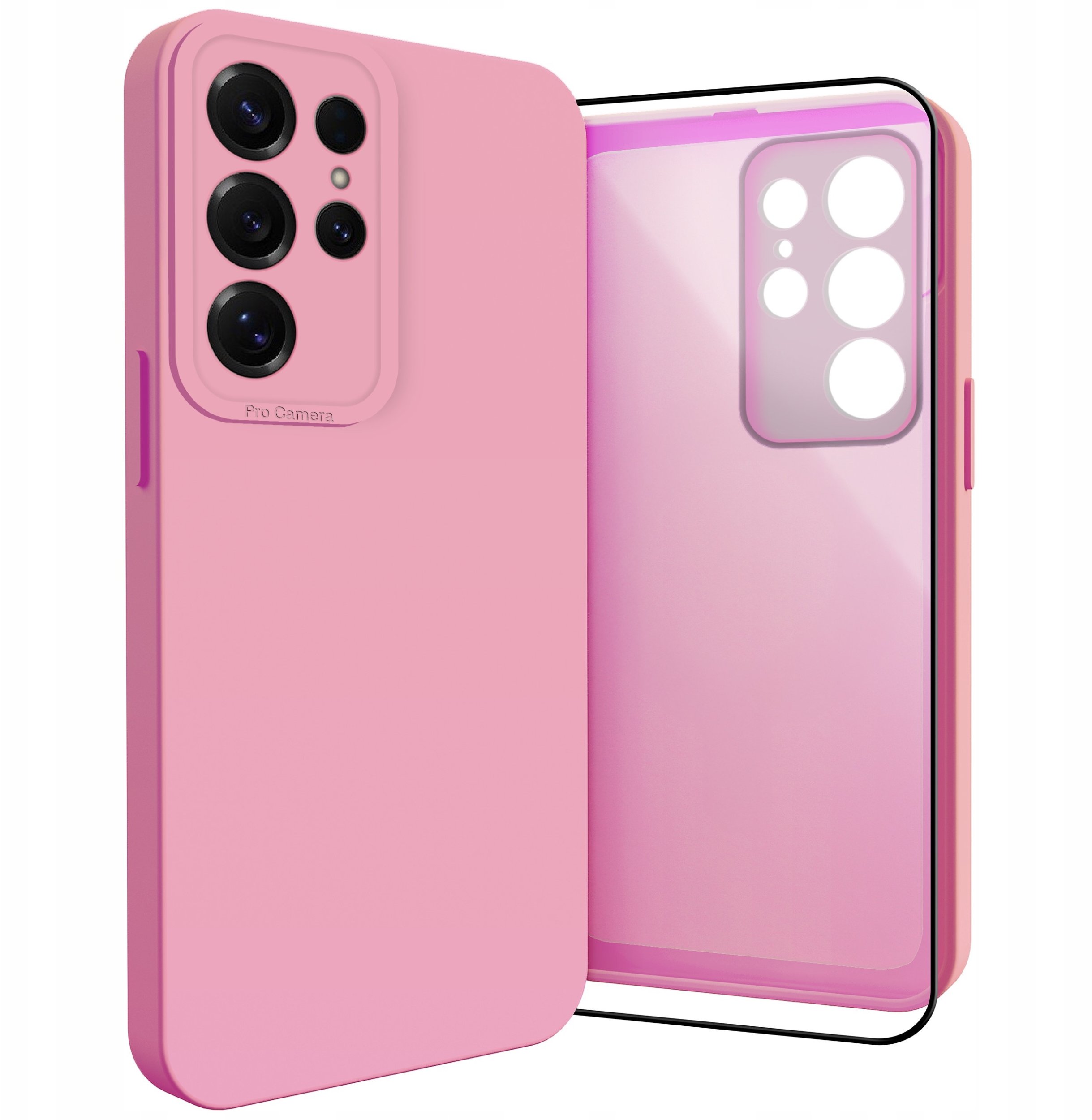 Etui do Samsung Galaxy S25 Ultra (Osłona Kamery, Różowe, Ochronne) Szkło