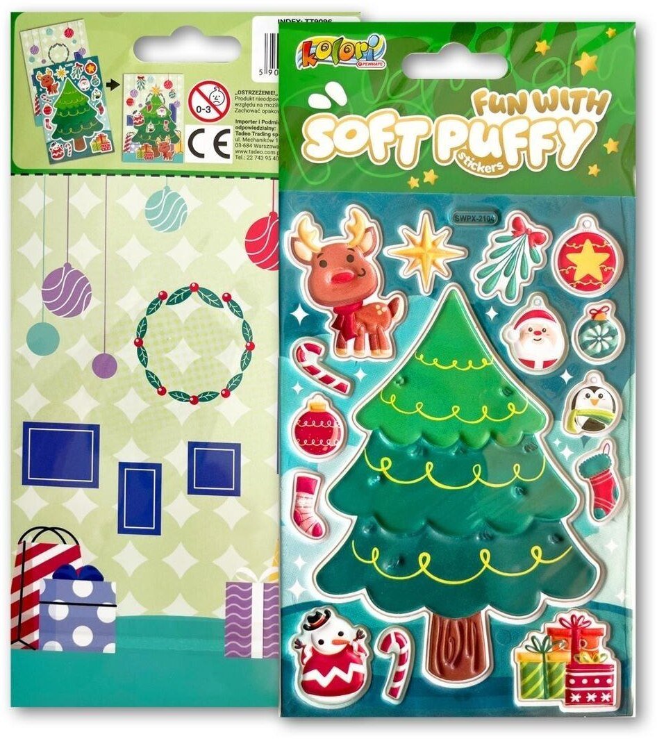 Naklejki puffy Fun with Christmas Tree