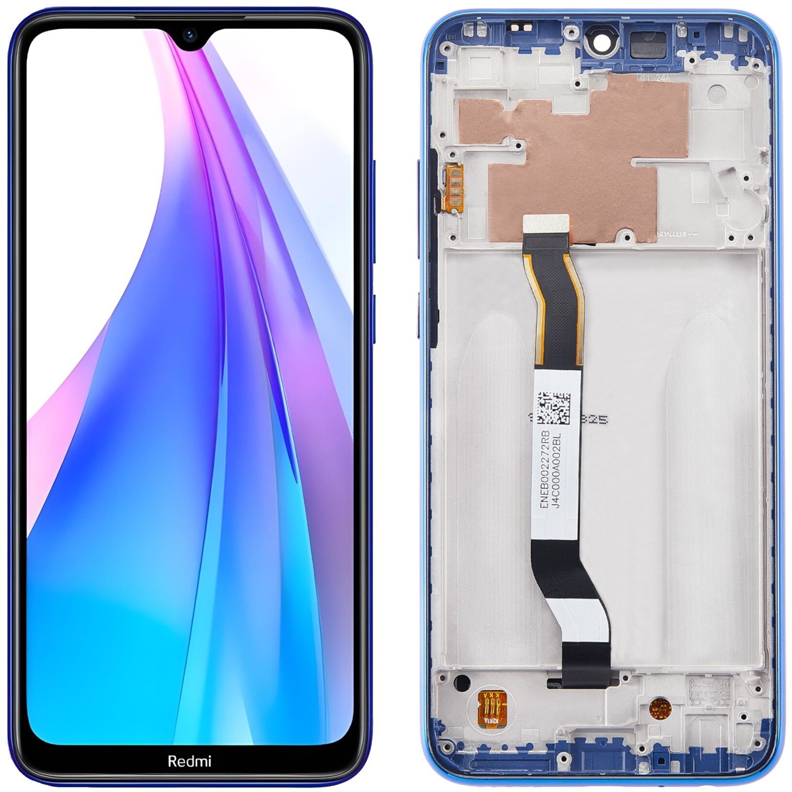Wyświetlacz do Xiaomi Redmi Note 8T LCD M1908C3XG Ekran Niebieski Ramka