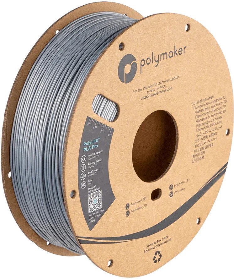Filament Polymaker PolyLite Metallic PLA Pro 1,75mm 1kg - Silver}