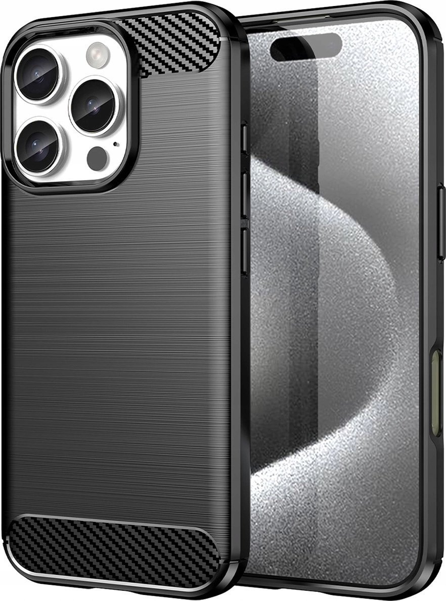 Hurtel Etui silikonowe Carbon Case do iPhone 16 Pro Max - czarne