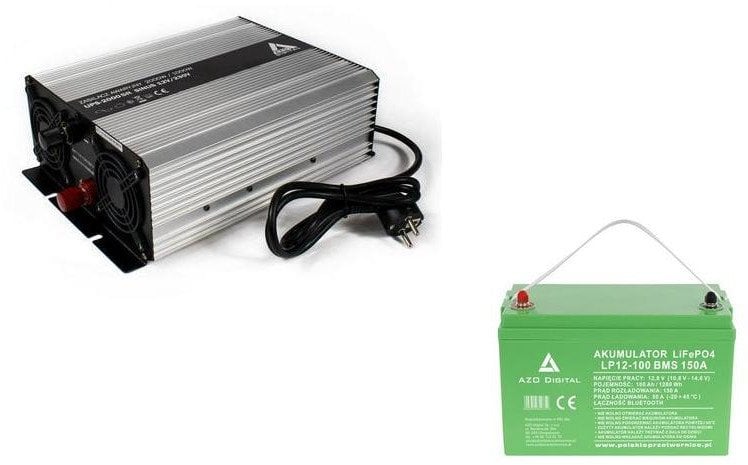 Zestaw zasilania awaryjnego Sinus UPS-2000SR 2000W + AKU 100Ah 12V LiFePO4 BMS