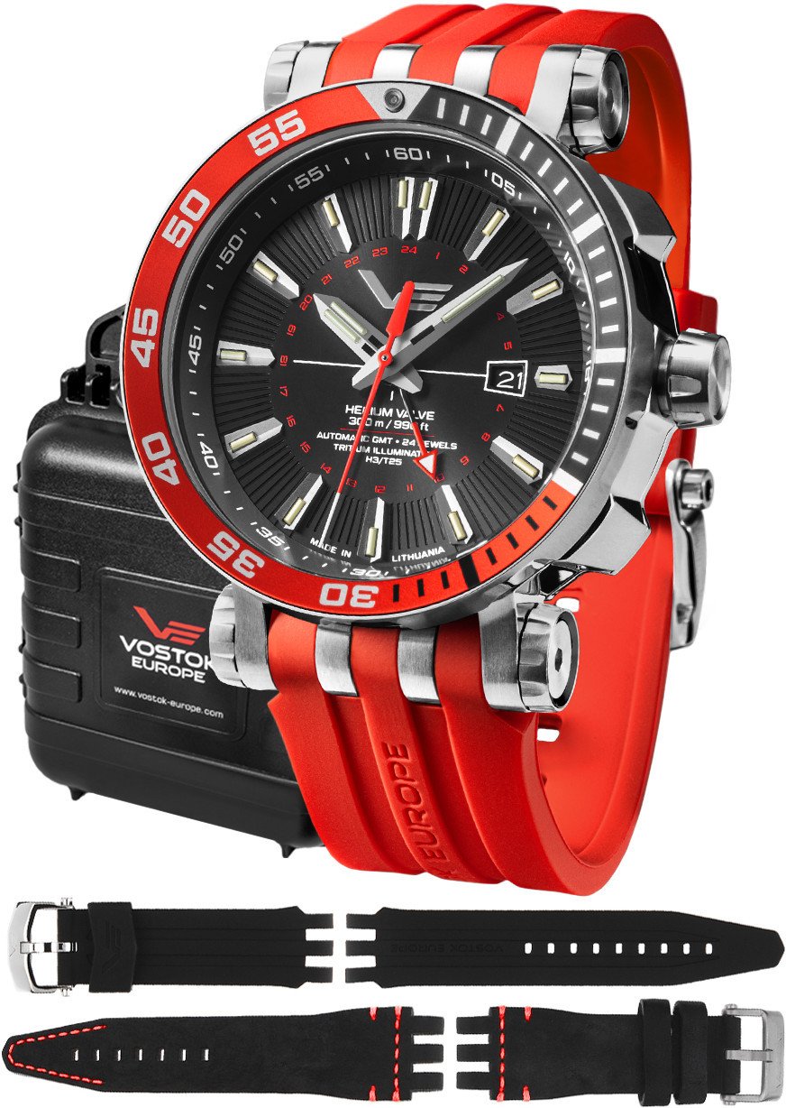 Zegarek męski Vostok Europe NH34-575A717SR czerwony
