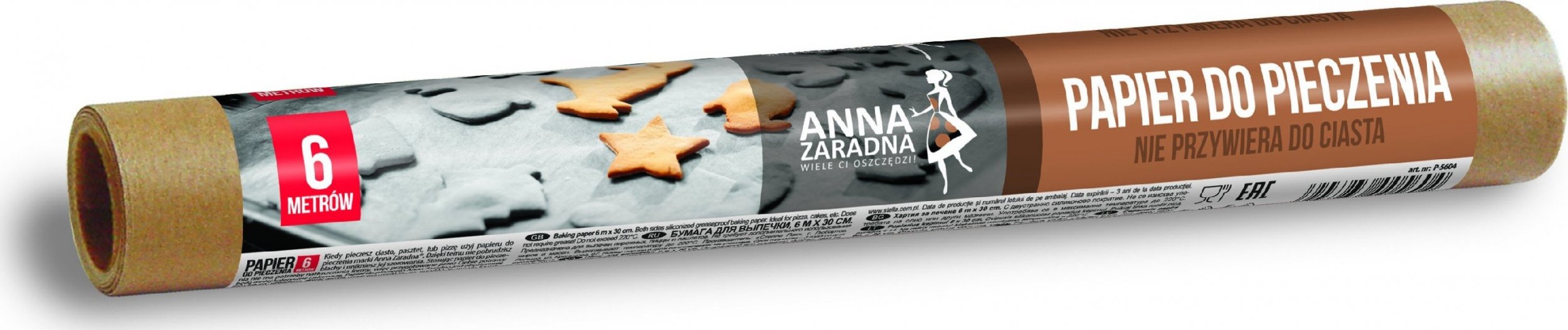 Stella ANNA ZARADNA Papier do pieczenia brązowy 6m rolka - 1 szt.