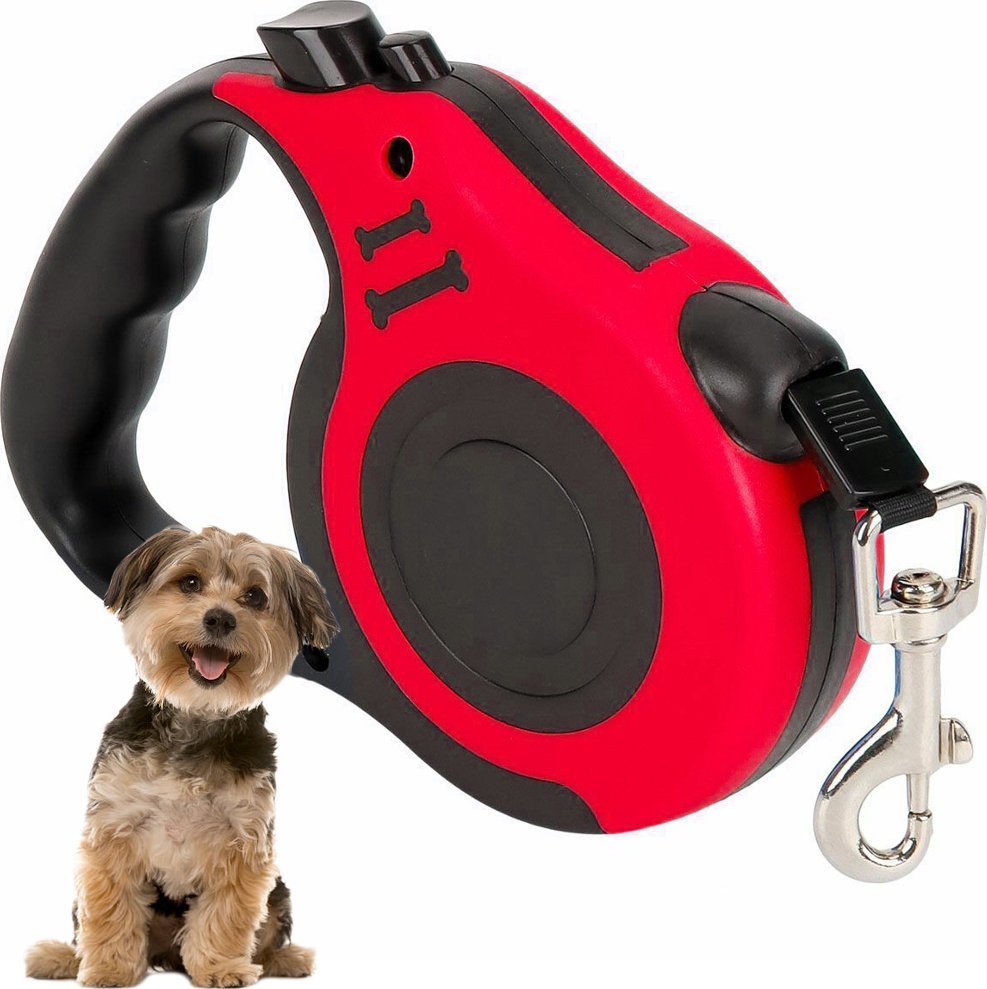 Verk Smycz automatyczna dla psa taśma z blokadą mocna lekka zwijana 5m 15kg Smycz automatyczna dla psa taśma z blokadą mocna lekka zwijana 5m 15kg