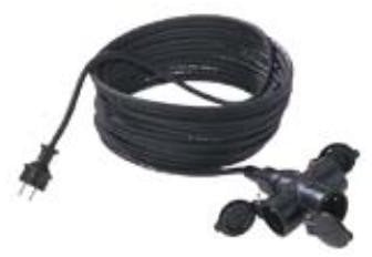 BACHMANN Przedłużacz 3G1,5mm2 czarny, 25m, H07RN-F guma/neopren 3-drożny