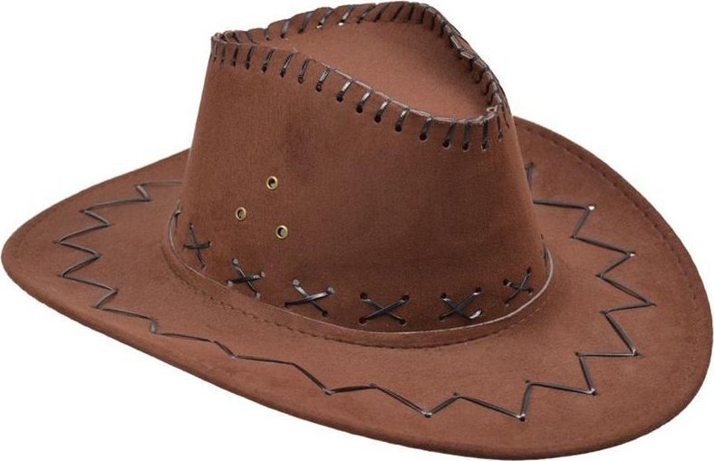 Kapelusz kowboja welurowy brązowy