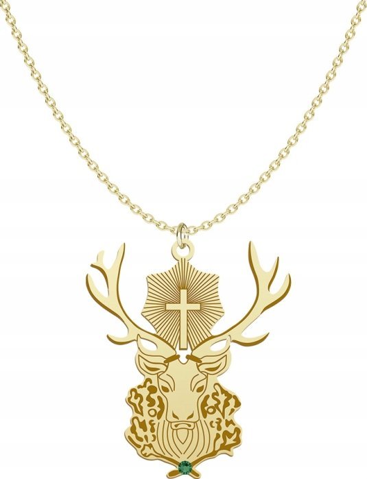Radziszewska Jewellery Pozłacany Naszyjnik Jeleń Św. Huberta Dedykacja