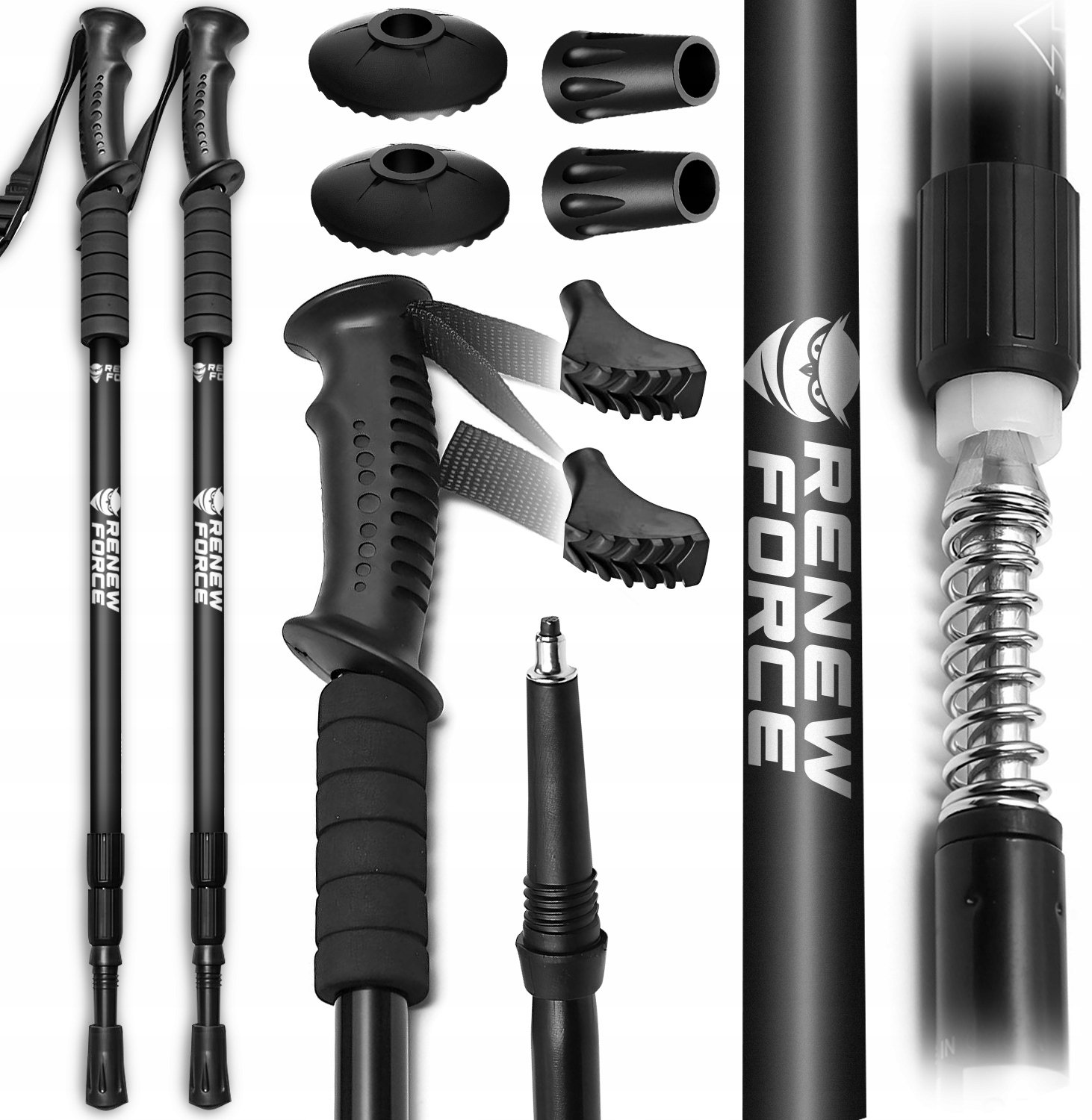 Renew Force SKŁADANE LEKKIE NAKŁADKI ERGONOMICZNE 130 KOŃCÓWKI