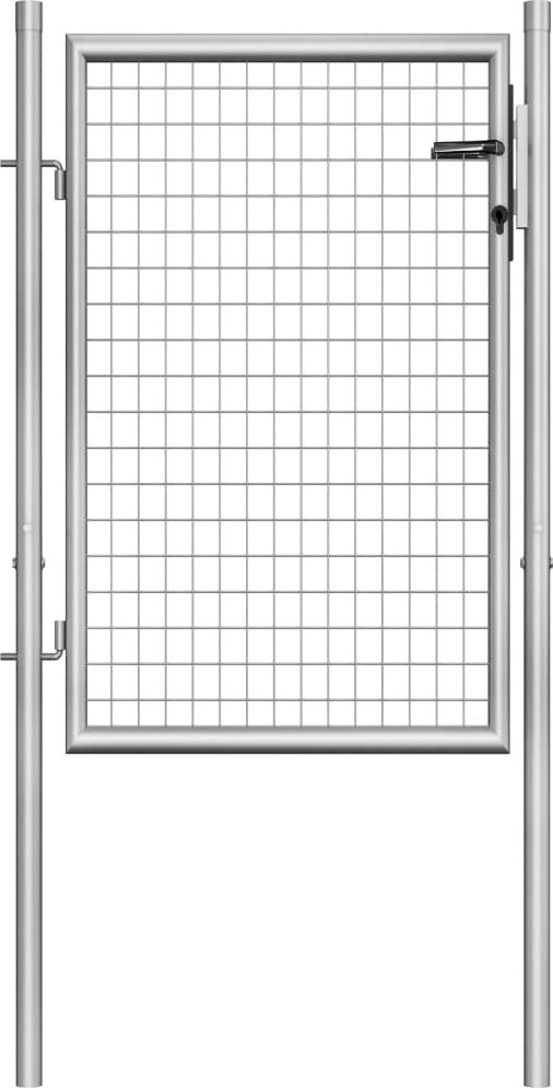 vidaXL Furtka ogrodowa, galwanizowana stal, 105x150 cm, srebrna