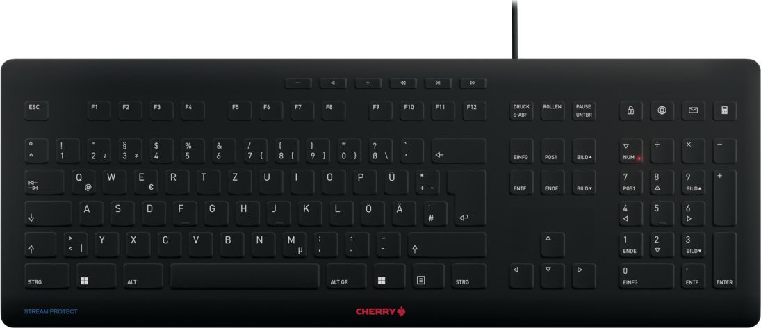 Klawiatura Cherry CHERRY Stream klawiatura USB QWERTZ Niemiecki Czarny