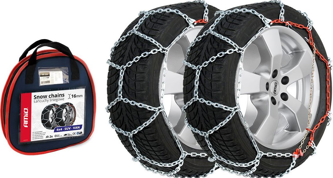 AMiO 02124 Łańcuchy śniegowe 4x4 16mm KN-255