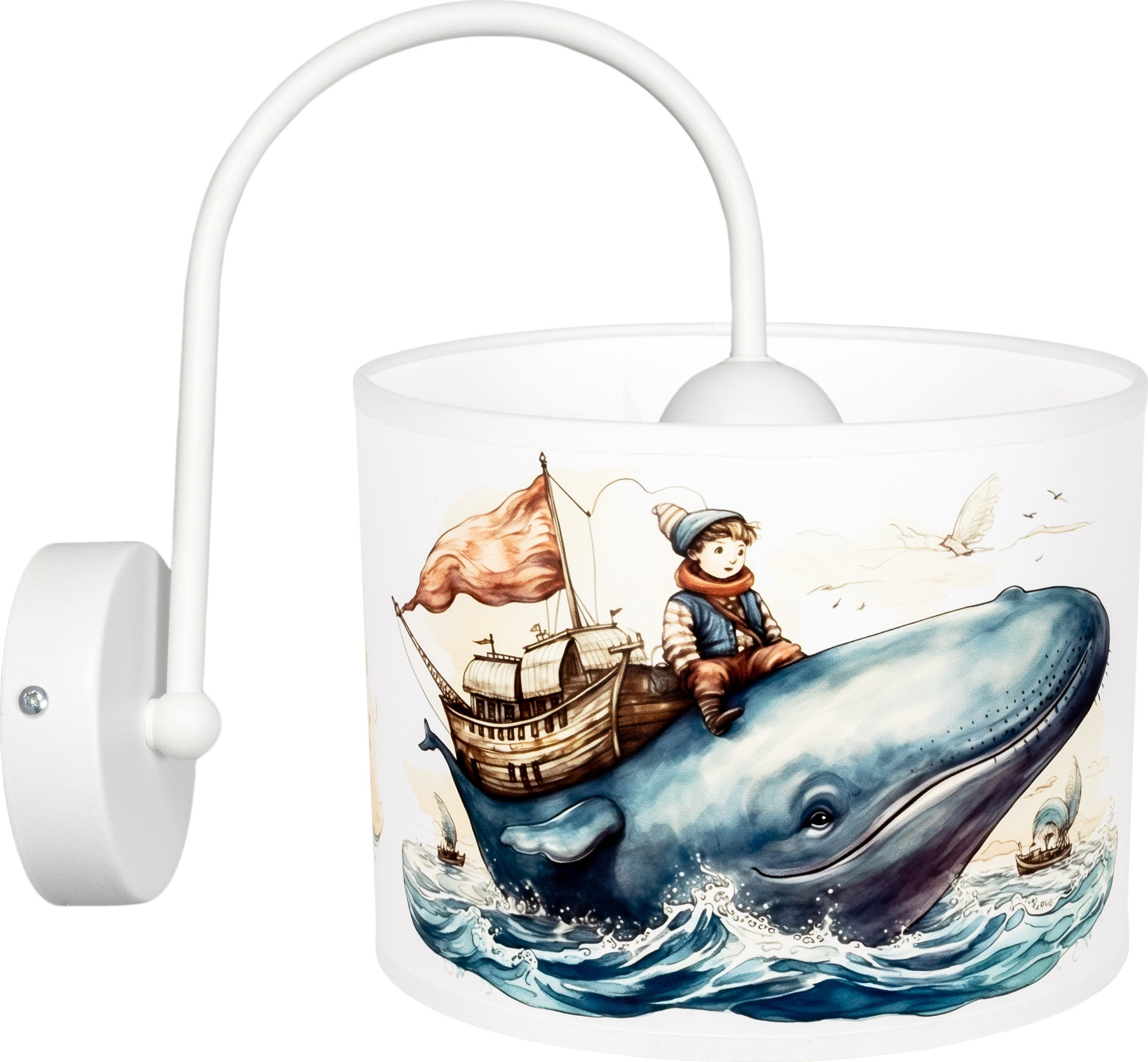 Lampa ścienna dziecięca kinkiet OCEAN CHŁOPIEC biała 1 x E27 0921