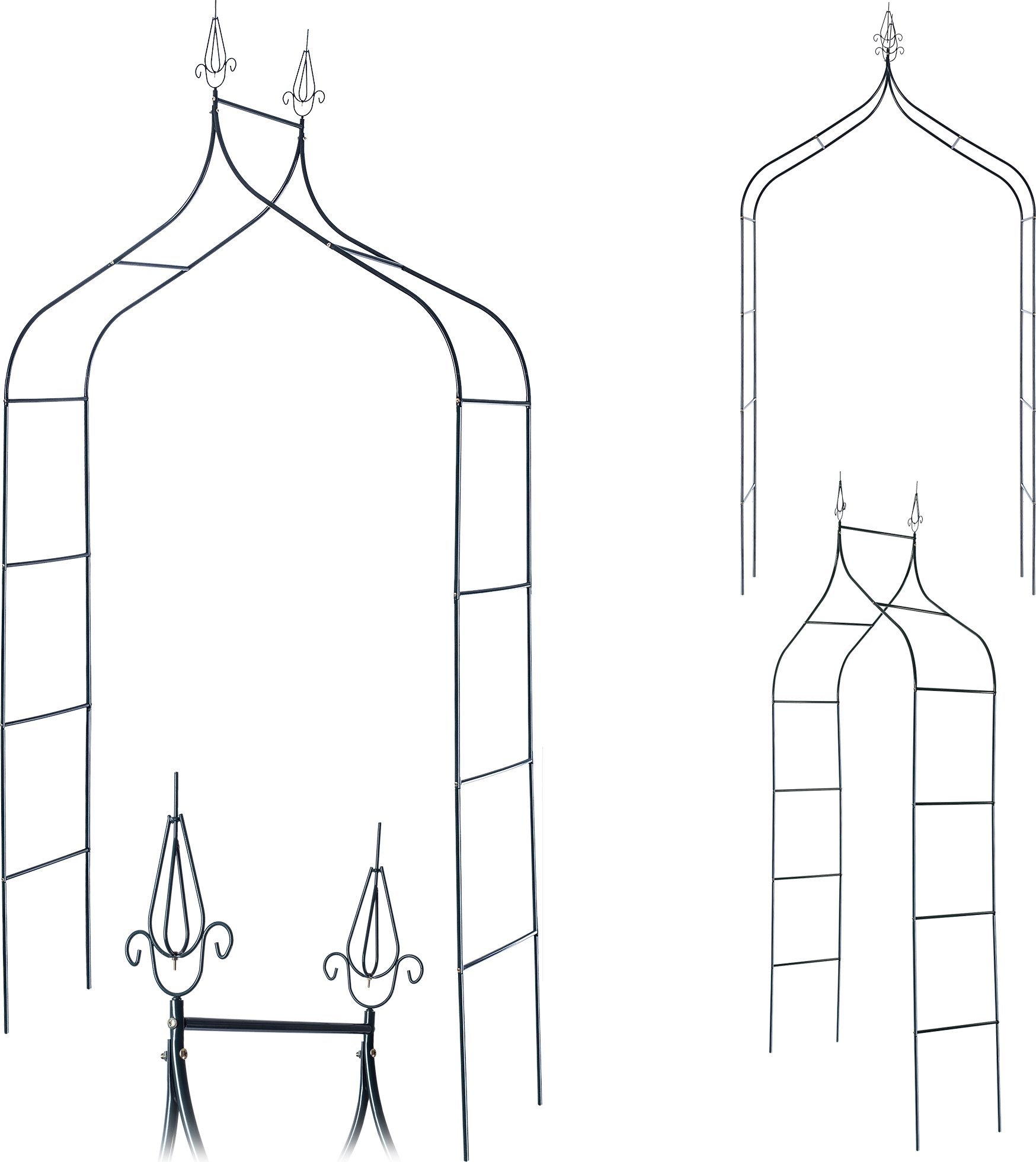 Kadax KADAX Pergola Ogrodowa metalowa 255cm Łuk Kwiaty Podpora Do Róż Roślin Pnączy