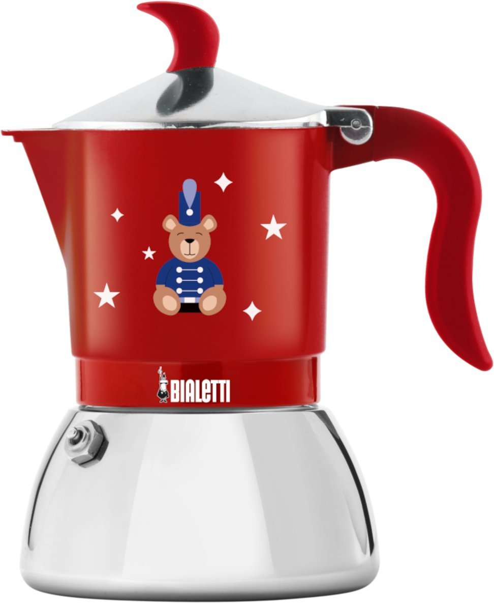 Bialetti - kawiarka Fiammetta Induction Joyful Christmas 2tz czerwona