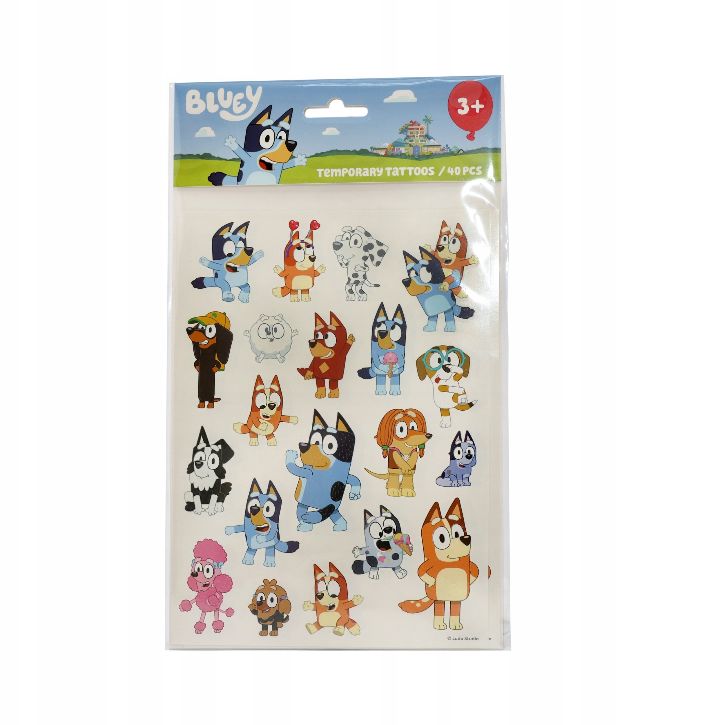Zmywalne dziecięce tatuaże, zestaw 40 tatuaży dla dzieci, zabawka, Bluey
