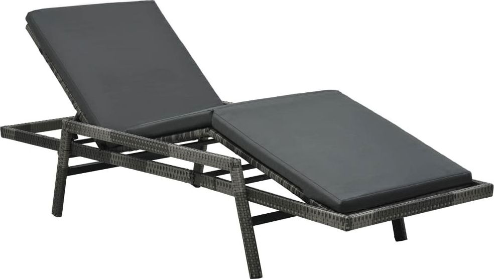 Elior Czarny leżak ogrodowy z poduszką - Cetlik