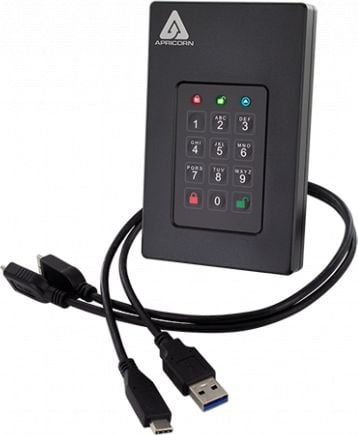 Dysk zewnętrzny SSD Apricorn Aegis Padlock 1TB Czarny (A25-3PL256-S1000F)