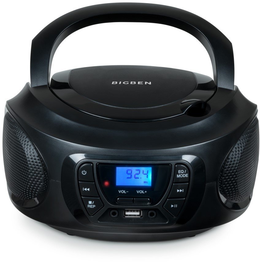 Bigben CD62NUSBBT - przenośny odtwarzacz CD/MP3, USB z radiem FM i Bluetooth, czarny