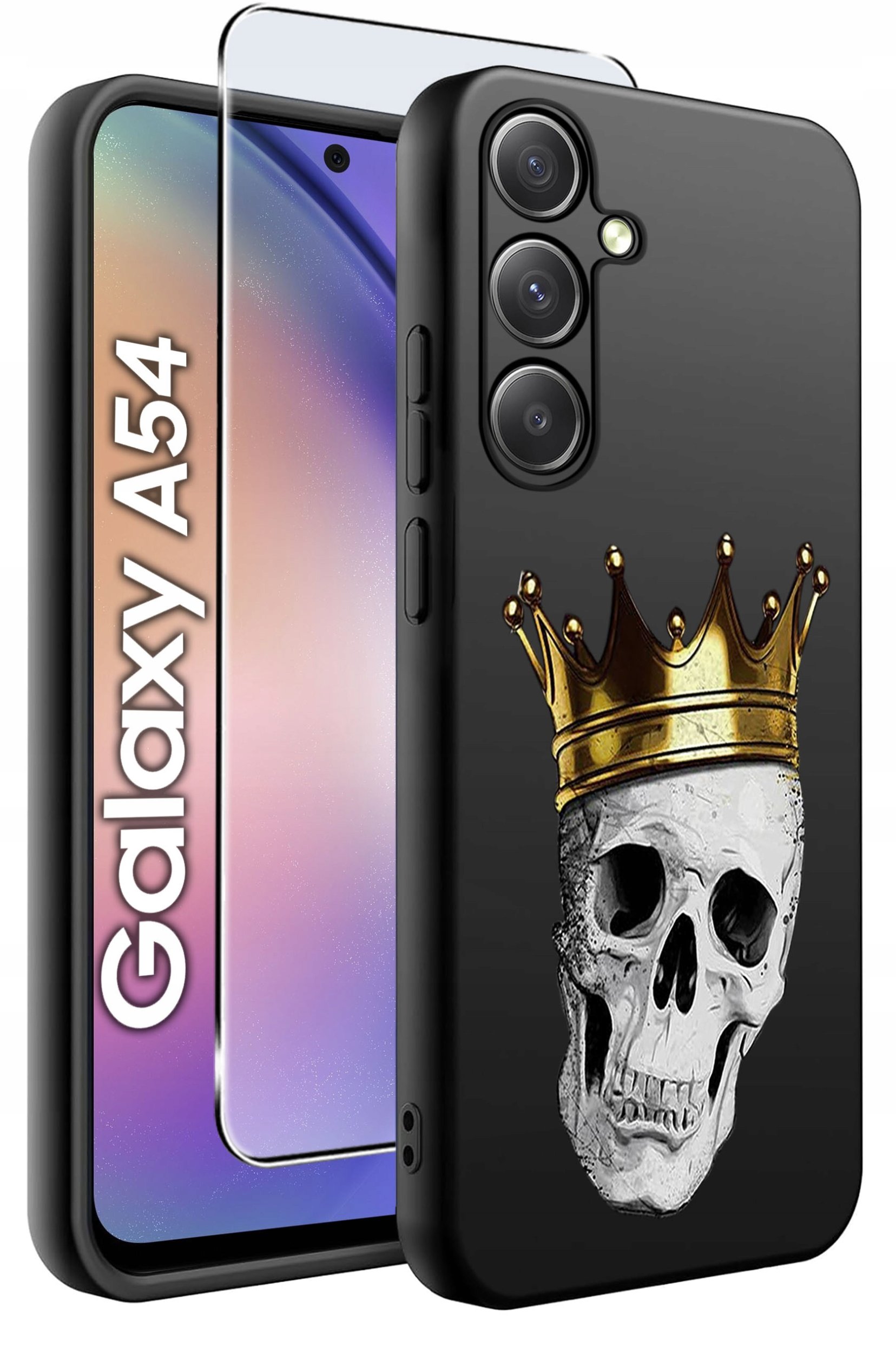 ETUI do Samsung A54 5G WZORY | SILIKONOWE MATT CASE + SZKŁO 9H