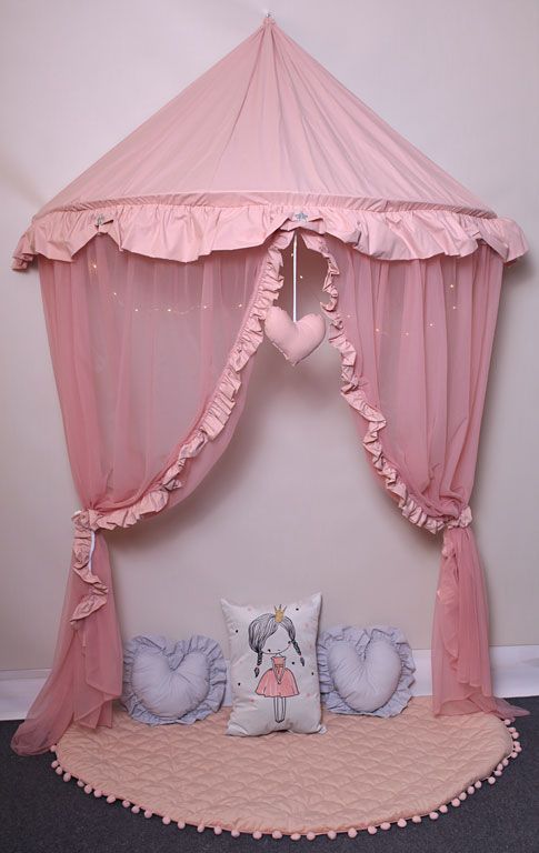 Elior Różowy baldachim dla dziewczynki z oświetleniem LED - Sentopia 3X