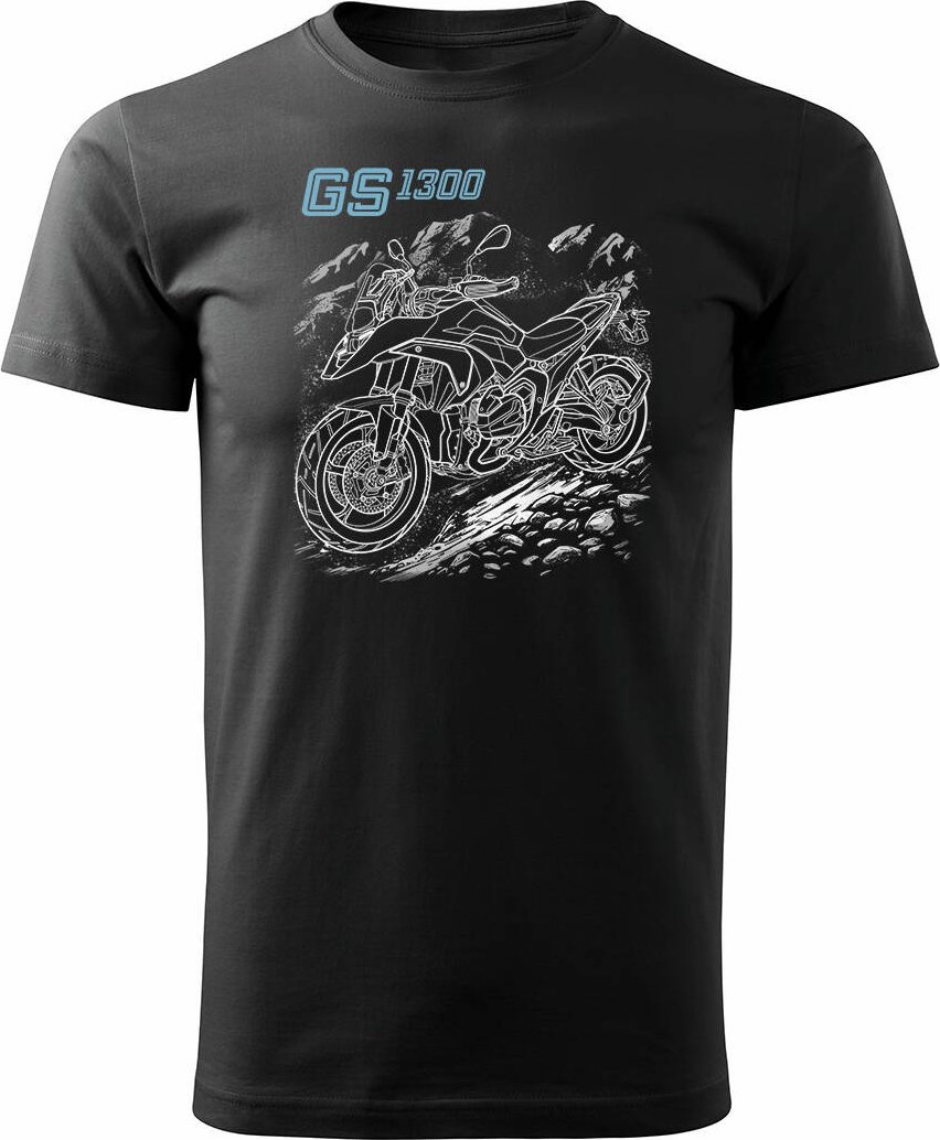 Topslang Koszulka motocyklowa z motocyklem na motor BMW GS R 1300 ADVENTURE kolekcjonerska męska czarna REGULAR XXL
