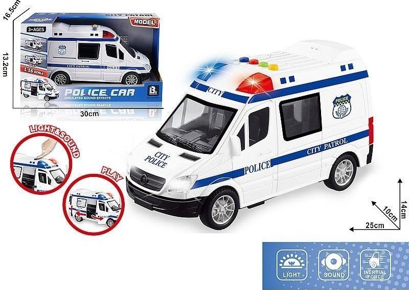 Radiowóz z otwieranymi drzwiami światło, dźwięk