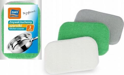 Ravi Gąbki kuchenne szorstkie do mycia naczyń 3szt