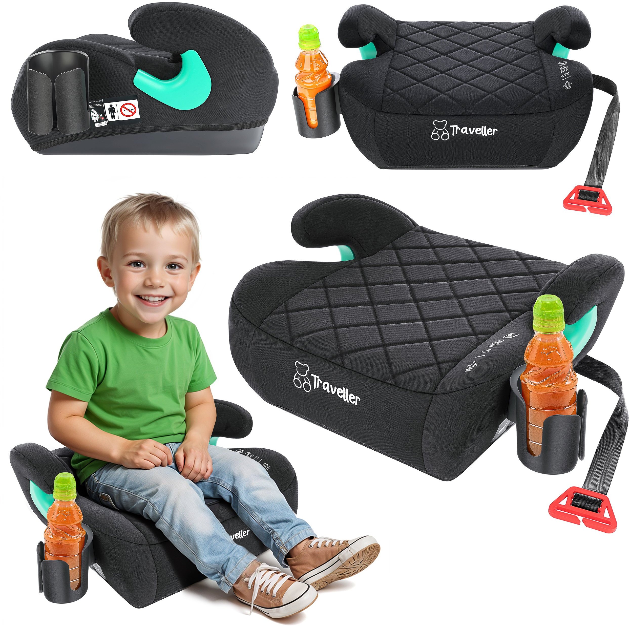 FOTELIK SAMOCHODOWY PODKŁADKA SIEDZISKO CZARNY PIKOWANY R129 125-150 CM