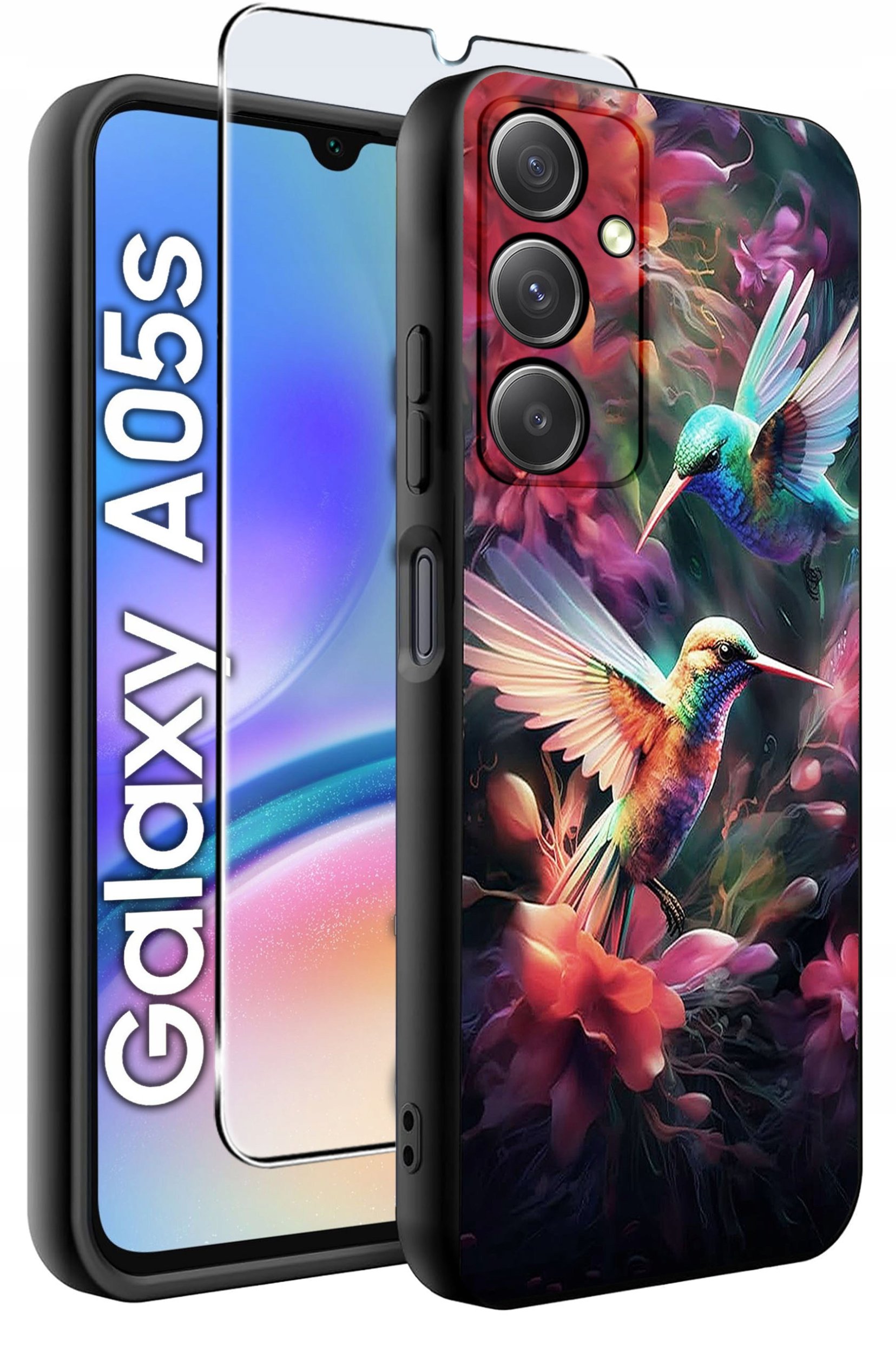 ETUI do Samsung A05s WZORY | SILIKONOWE MATT CASE + SZKŁO 9H