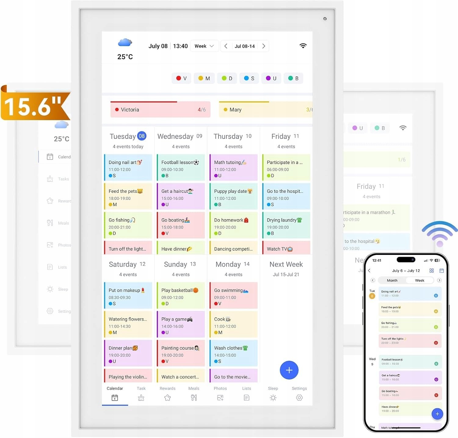 TABWEE P15 Kalendarz cyfrowy WIFI 15,6'' ramka na zdjęcia z uchwytem