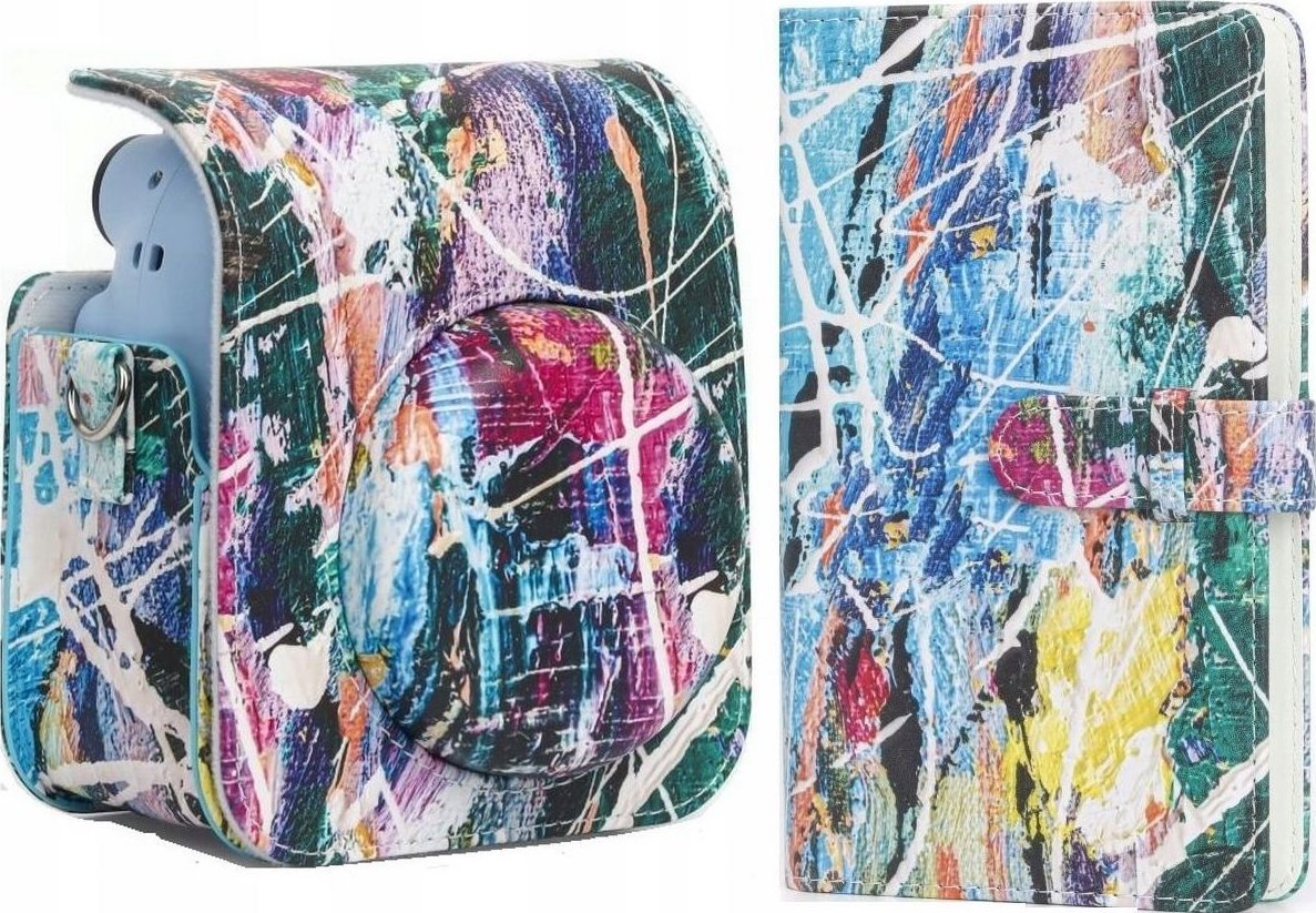 Pokrowiec LoveInstant Futerał Etui Pokrowiec Do Fujifilm Instax Mini 12 + Album Na 96 Zdjęć / Nakrapiany Obraz