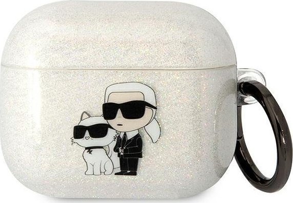 Karl Lagerfeld Karl Lagerfeld KLA3HNKCTGT Airpods 3 cover transparent Gliter Karl&Choupette