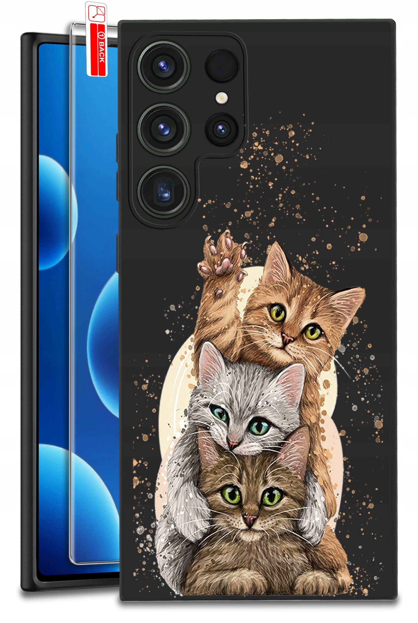 ETUI do Samsung Galaxy S25 Ultra WZORY | SILIKONOWE MATT CASE + SZKŁO 9H