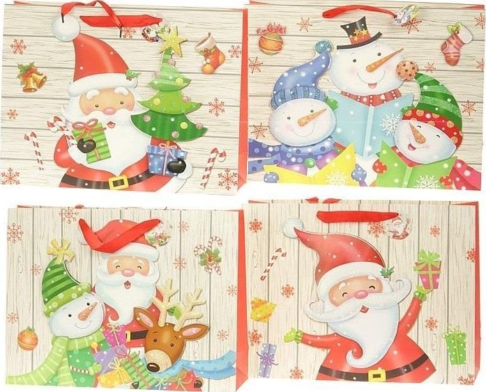 JU-PITER Torebka ozdobna prezentowa świąteczna SD20 2535A 30x42x20cm p12 mix cena za 1 szt